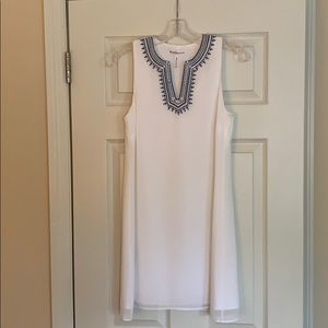 White and blue dress